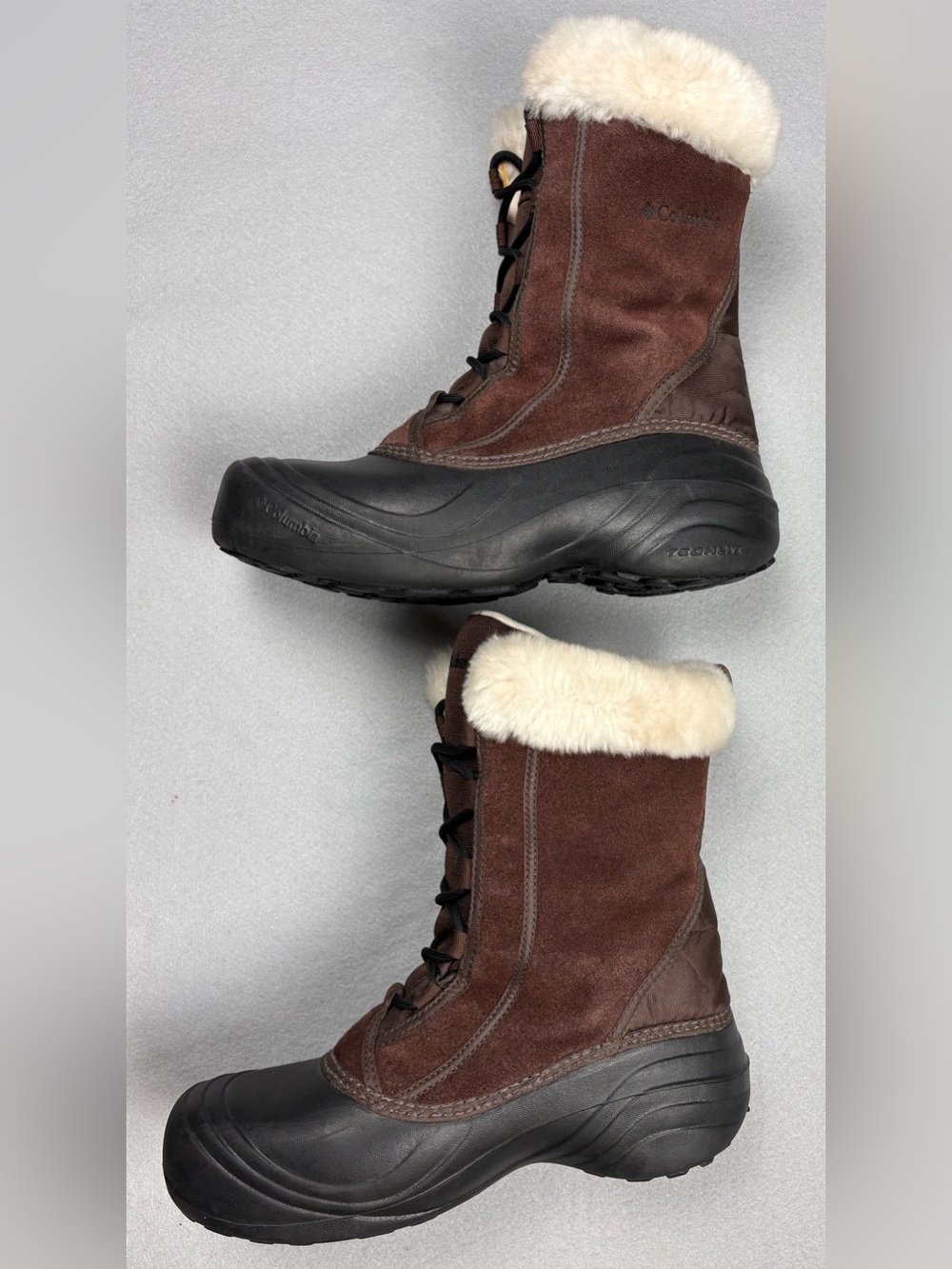 Columbia Brown Suede Fur Winter Snow Boots Women’s 8 -25°F
